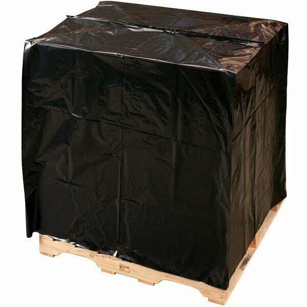 Lavex 51'' x 49'' x 73'' 2 Mil Black Polyethylene Perforated UVI/UVA Pallet Top Cover on a Roll, 55PK 422PU5149732